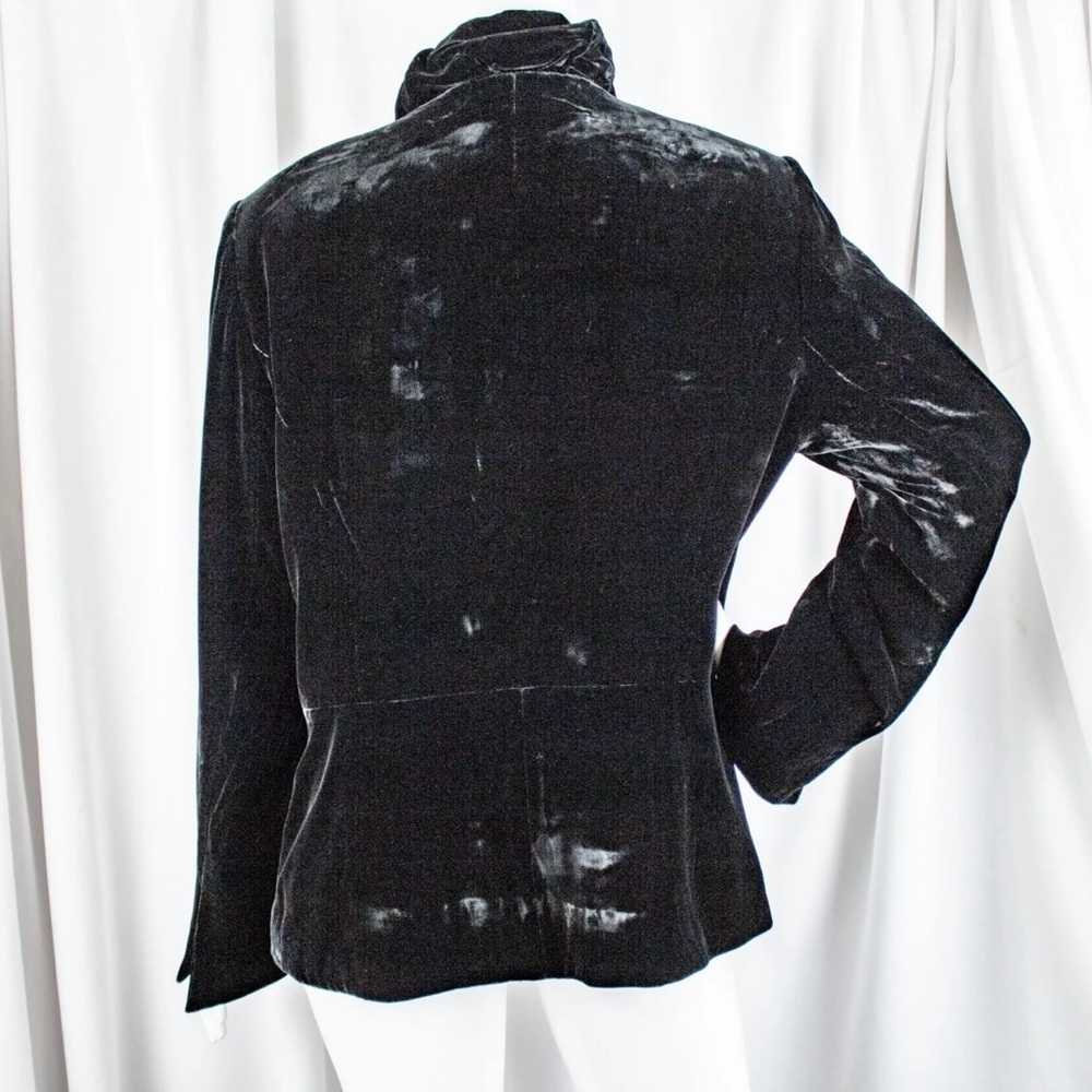 Lafayette 148, NewYork, black, Ruffle, cropped, velvet feminine jacket, career - Picture 2 of 10